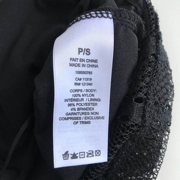 Dynamite Lace Sheer Choker Mock Neck Black Sleeveless Top with Camisole Tube Top - Picture 13 of 16